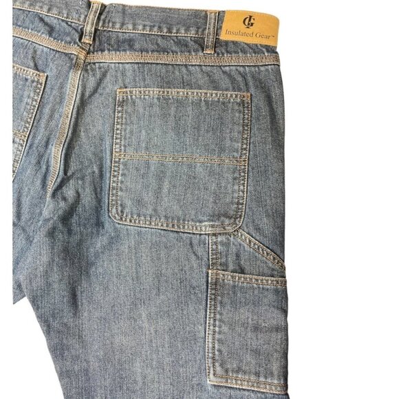 IG INSULATED GEAR Relaxed Fit Carpenter Jeans 38x32 Buffalo Plaid Flannel-Lined‎ - Picture 6 of 16